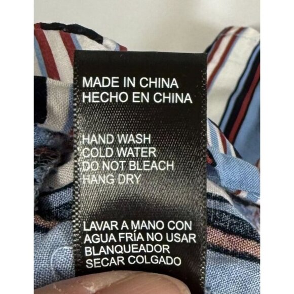 Ambiance Appearl Womens 3X Blue Striped Paper Bag Shorts Drawstring Pockets - Picture 11 of 11